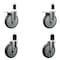 Service Caster 6'' Thermoplastic Rubber Swivel 1-3/4'' Expanding Stem Caster Set 2 Total Lock Brakes, 4PK SCC-EXTTL20S614-TPRB-2-S-2-134 - alternate 1